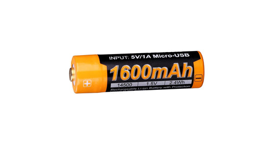 batteria stilo aa ricaricabile usb integrata fenix arb-l14-1600mah 