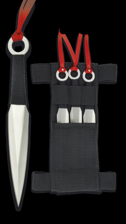 Set 3 coltelli lancio 16cm con fodero 
