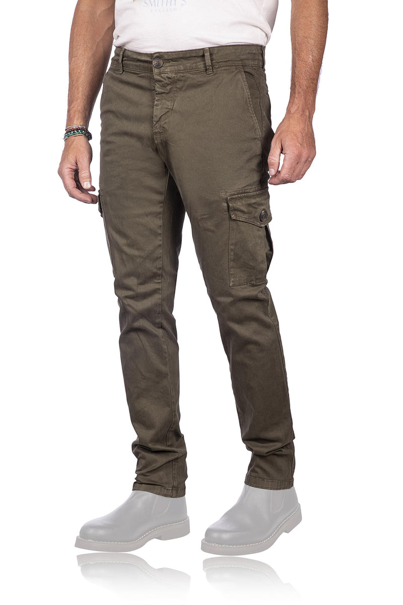 Carica immagine in Galleria Viewer, Smithy's pantaloni cargo uomo colore Verde Militare<BR/> 
