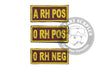 RANK Blood type embroidery with velcro 6x2.5 cm BLACK BASE RED BORDER