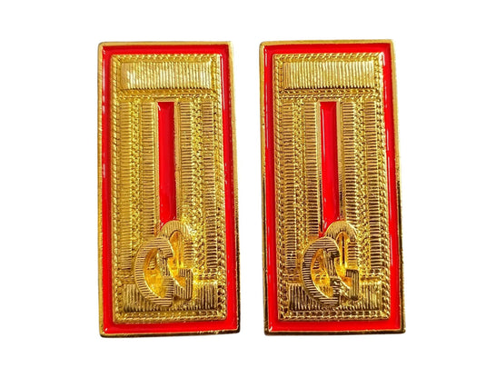 Alamari metallo grandi da giacca GG profili ROSSO 