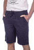 SMITHY'S Men's Smithy's Bermuda shorts in cool linen with elastic waistband Navy Blue