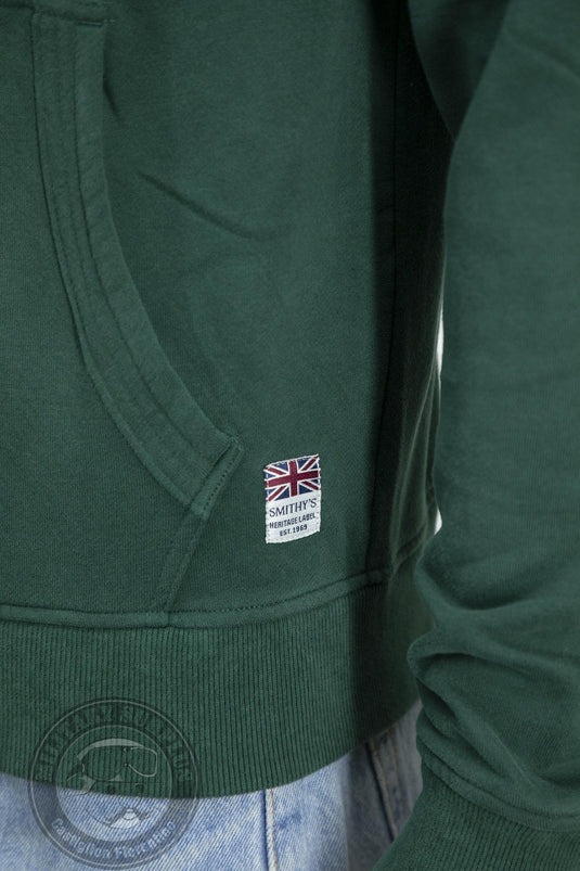 Smithy's felpa hoodie zip lunga e cappuccio  uomo Verde scuro 