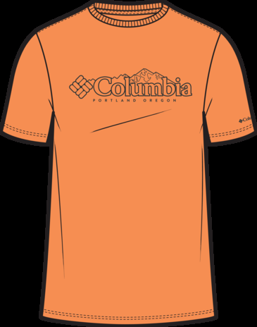 T-shirt  casual in cotone biologico con logo columbia da uomo - taglia forte 