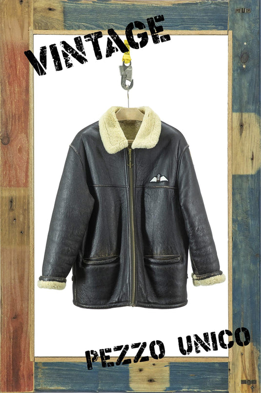 Giacca sheep-skin AVIATORE uomo vintage taglia L 