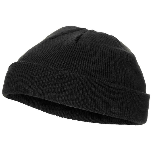 watch hat extra short, acrylic, fine knit  nero, zuccotto maglia 