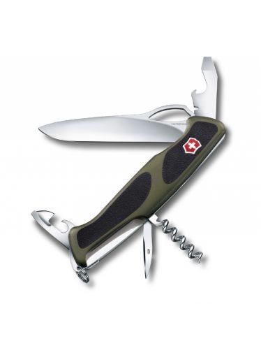 victorinox - multiuso 130mm - delemont rangergrip 61 green con guancette antiscivolo 