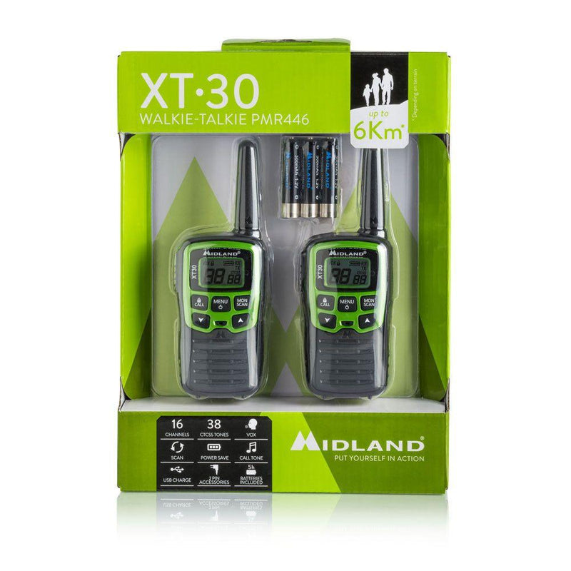 Load image into Gallery viewer, xt30 -2radio pmr446+6 batt+cavo usb 2vie+<BR/>clip<BR/> 
