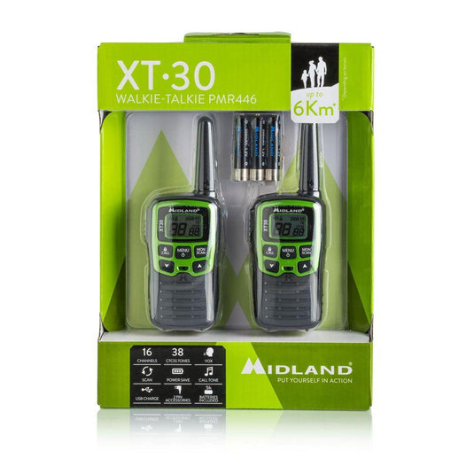 xt30 -2radio pmr446+6 batt+cavo usb 2vie+<BR/>clip<BR/> 