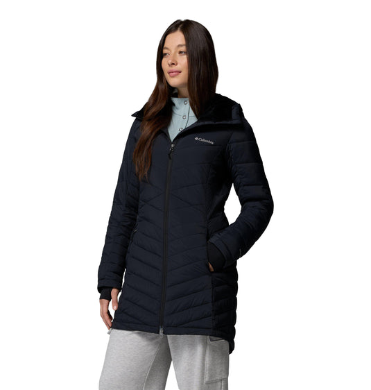 Giacca imbottita di media lunghezza con cappuccio Joy Peak™ II da donna Nero 