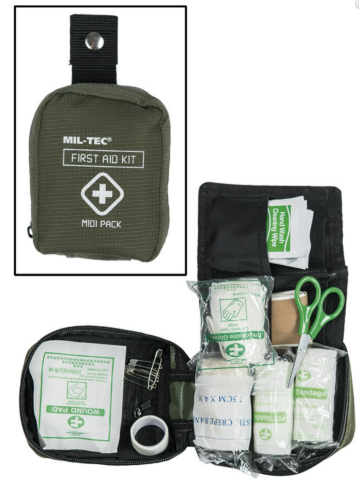 kit pronto soccorso da viaggio VERDE MILITARE<BR/> 