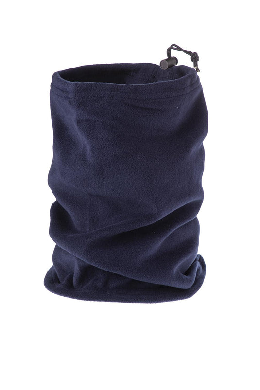 Collare e scaldacollo in formato lungo cilindrico con elastico di regolazione blu navy 