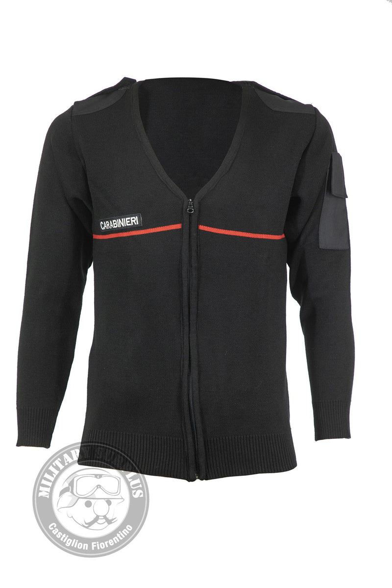 Carica immagine in Galleria Viewer, Maglioncino scollo v con zip CARABINIERI in maglia misto lana 

