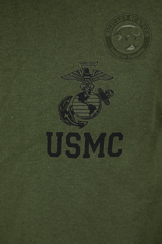 Felpa girocollo USMC originale G.I. VERDE OLIVA 