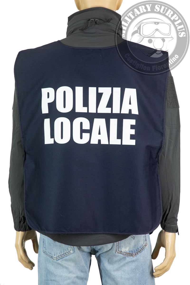 Carica immagine in Galleria Viewer, Pettorina in gabardina POLIZIA LOCALE in colore blu 
