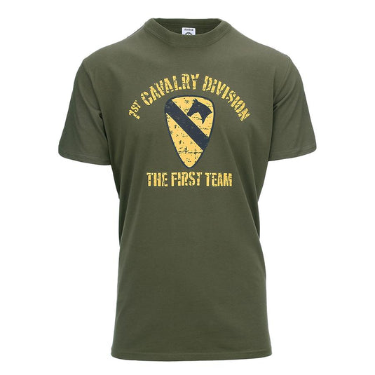 t-shirt stampata 101 cavalleria dell'aria VERDE 