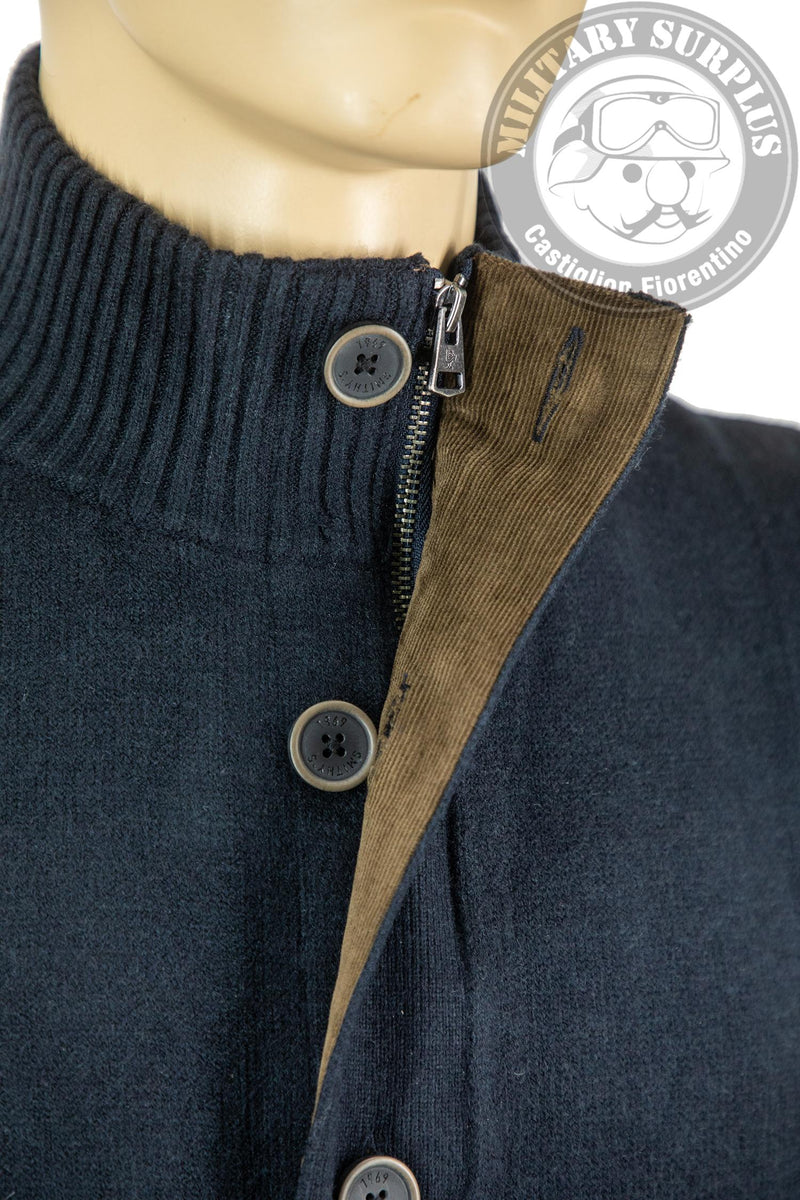 Load image into Gallery viewer, Smithy's maglia cardigan uomo con bottoni e zip Blu Navy 
