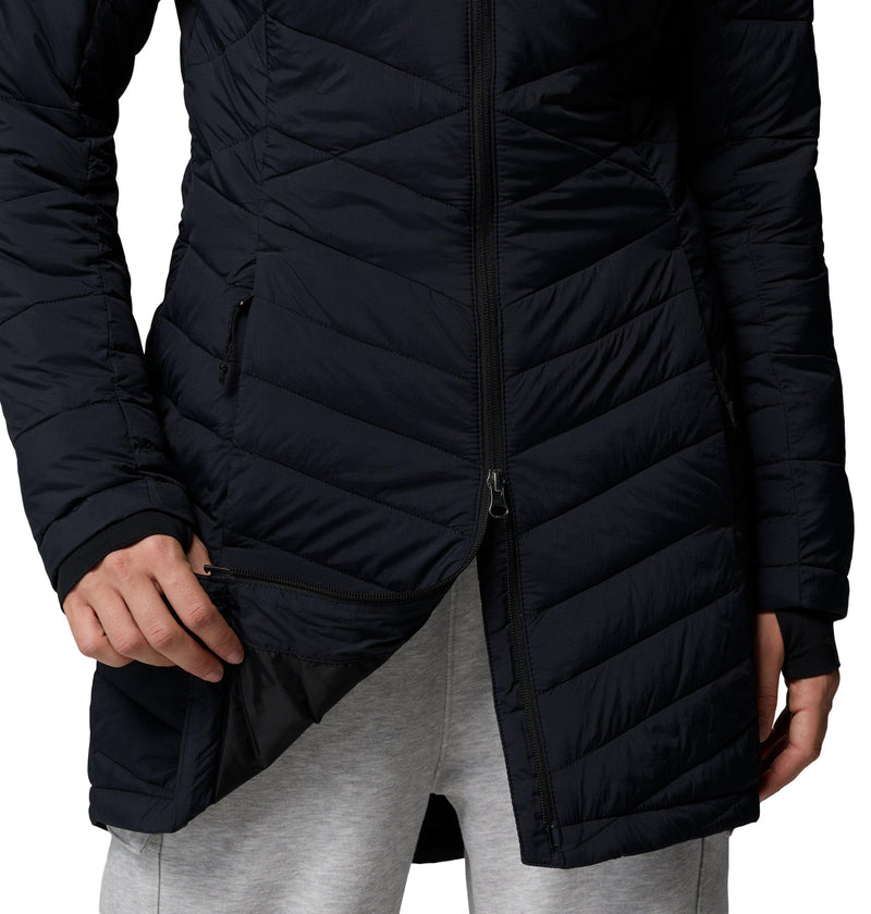 Carica immagine in Galleria Viewer, Giacca imbottita di media lunghezza con cappuccio Joy Peak™ II da donna Nero 
