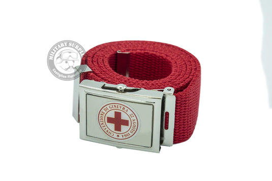 Cintura nastro cotone h.4 fibbia Croce Rossa Italiana 