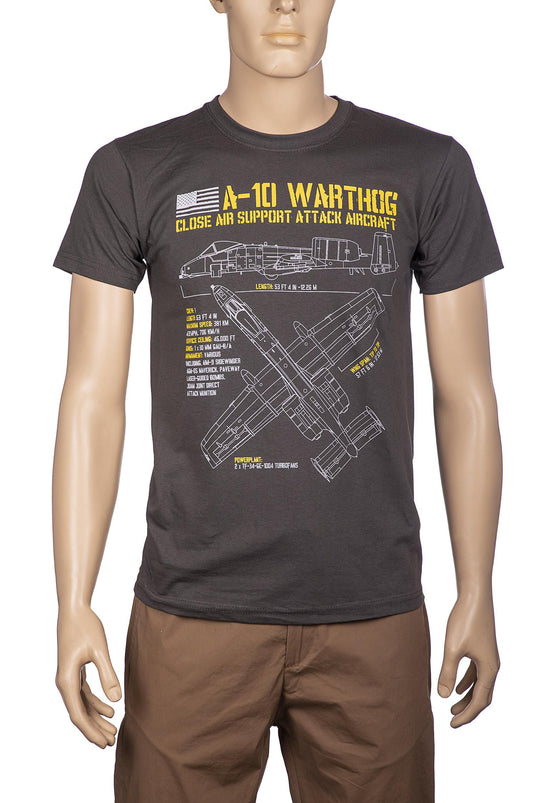 T-SHIRT STAMPATA A-10 ANTRACITE 
