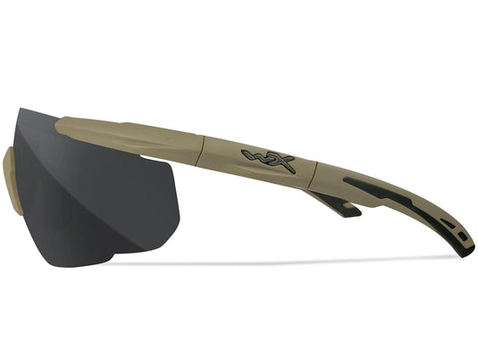 Saber Advanced occhiali tattici a protezione balistica set 3 lenti trasparente + grey + light rust montatura COYOTE TAN 