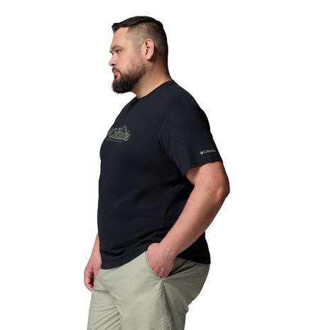 T-shirt  casual in cotone biologico con logo columbia da uomo - taglia forte 