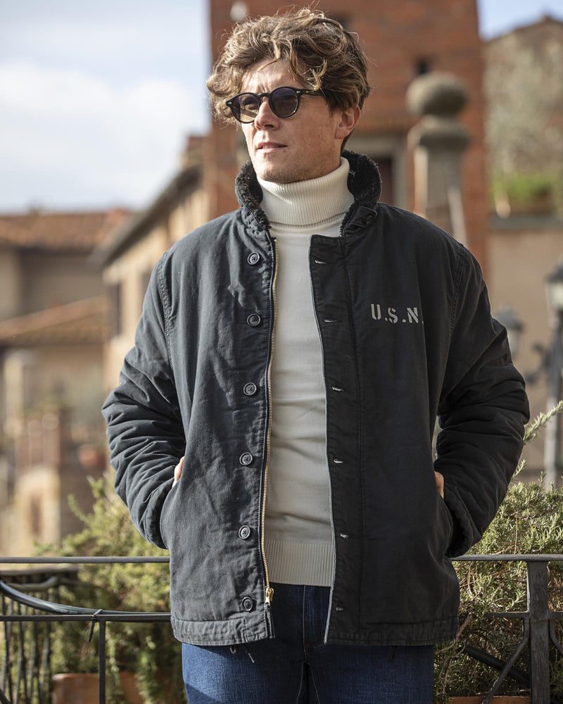 Carica immagine in Galleria Viewer, US Navy deck jacket N-1 NAVY Blue 
