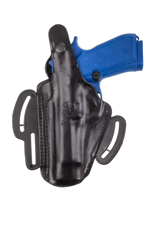 fondina cuoio con techno asole per glock 17/22 colore nero 
