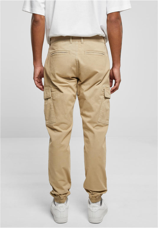 Cargo washed jogging twill pants Beige 