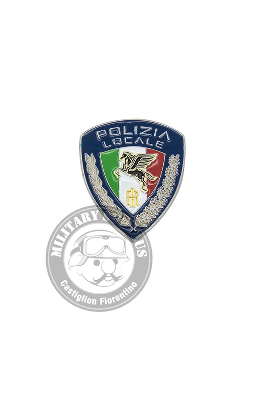 spilla di reparto polizia locale h.45mm fissaggio posteriore 2 clip 