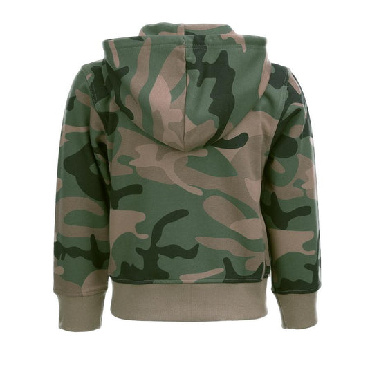 felpa giacca bambino con cappuccio e zip mimetico woodland 