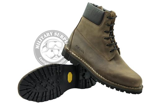 Scarponcello SELVA Crazy Horse pelle fiore cucito suola Vibram 