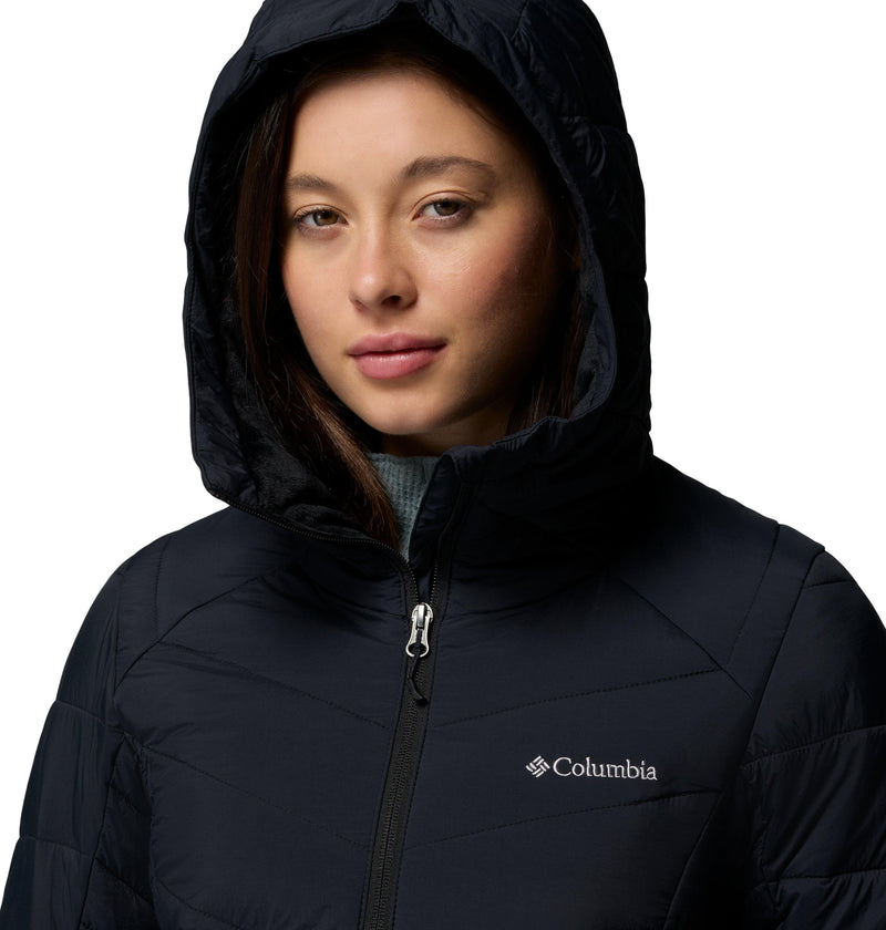 Carica immagine in Galleria Viewer, Giacca imbottita di media lunghezza con cappuccio Joy Peak™ II da donna Nero 

