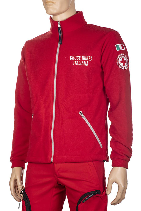 GIACCA IN PILE ANTIPILLING ZIP LUNGA CROCE ROSSA ITALIANA NUOVO CAPITOLATO 