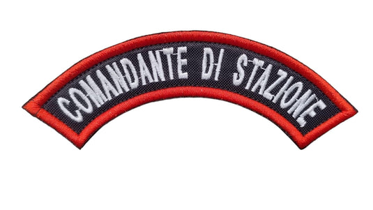 Etichetta Carabinieri COMANDANTE DI STAZIONE ricamata con velcro 