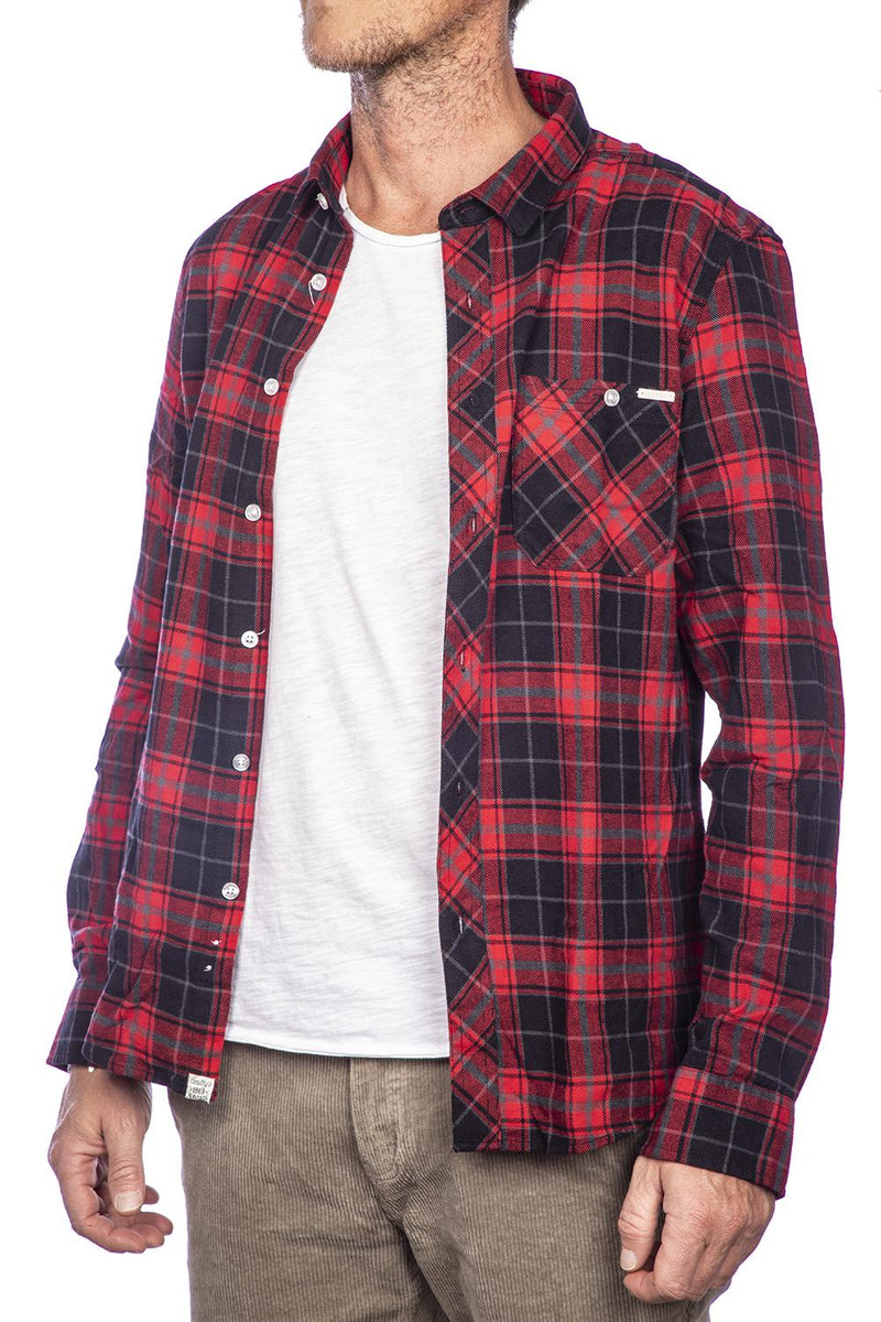 Load image into Gallery viewer, Smithy's camicia uomo flanellata a quadri Rosso\Nero 
