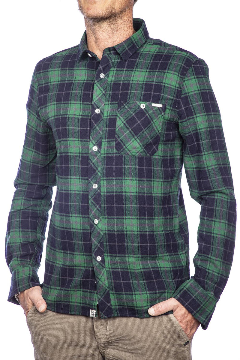Carica immagine in Galleria Viewer, Smithy's camicia uomo flanellata a quadri Verde\Blu 
