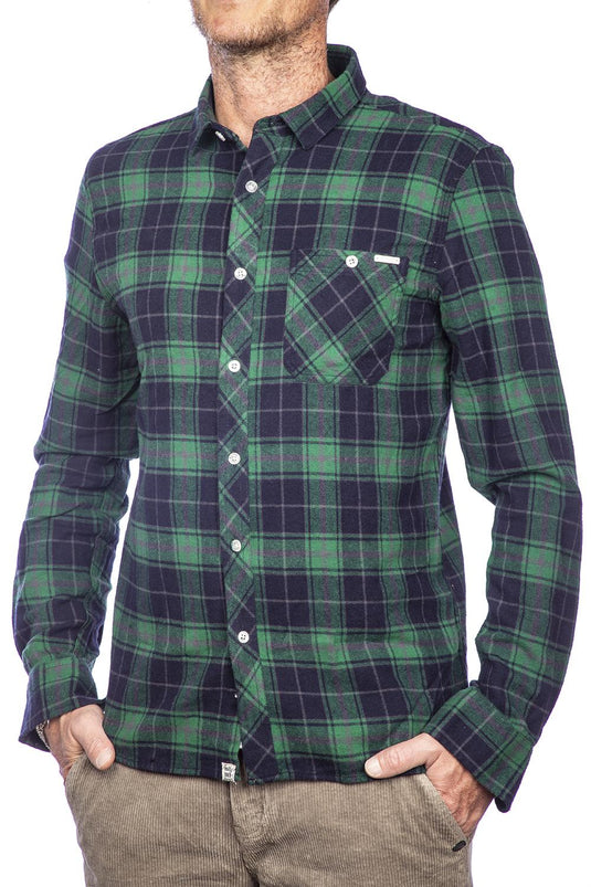Smithy's camicia uomo flanellata a quadri Verde\Blu 