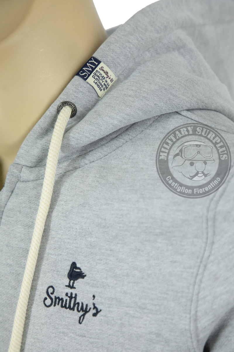 Carica immagine in Galleria Viewer, Smithy's felpa uomo cappuccio e zip grigio melange chiaro 
