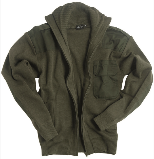 Maglia militare zip lunga collo alto Verde Oliva 