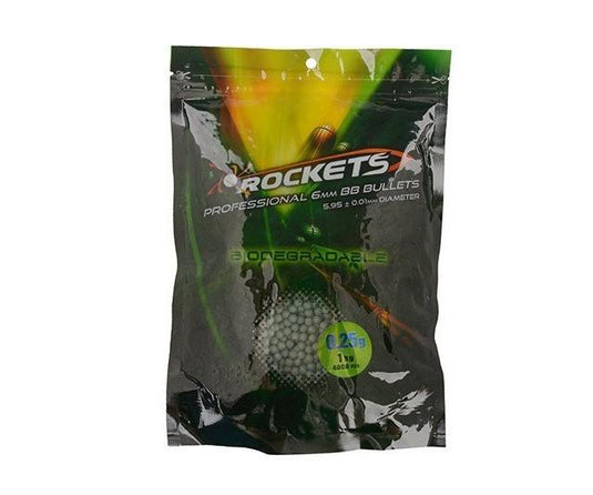 rockets professional series 0,25g bio bb's pallini softair 1kg biodegradabili 