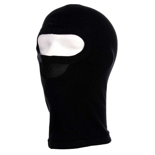 balaclava in cotone a 1 foro con maglia traspirante colore nero 