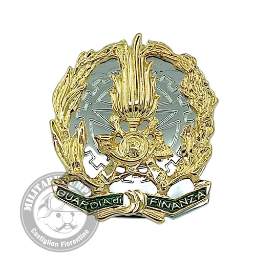 Placca in metallo Guardia di Finanza con clip e matricola 