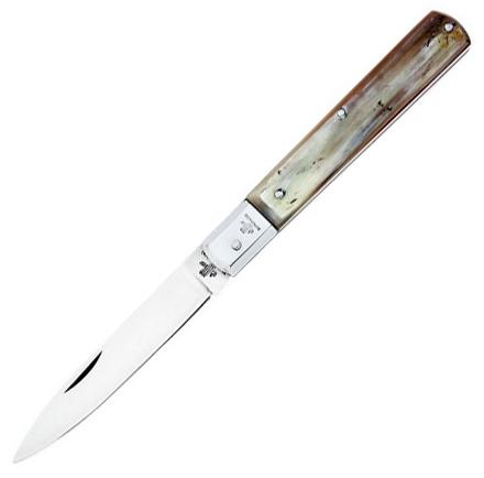 Coltello sfilato corno antico testa inox 19cm 