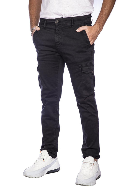 Smithy's pantaloni cargo uomo slim fit  nero 