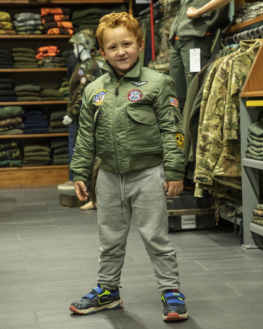 bomber USAF da bambino modello cwu da pilota con toppe ricamate 