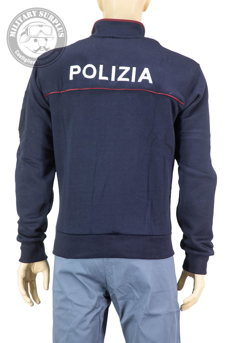 Load image into Gallery viewer, Maglia in felpa con zip ricamata POLIZIA DI STATO 
