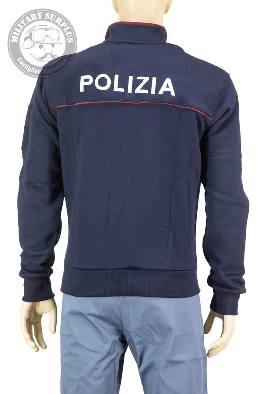 Maglia in felpa con zip ricamata POLIZIA DI STATO 