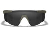 WILEYX Saber Advanced Tactical Ballistic Protection Glasses Set 3 Lenses Clear + Grey + Light Rust Frame OD GREEN