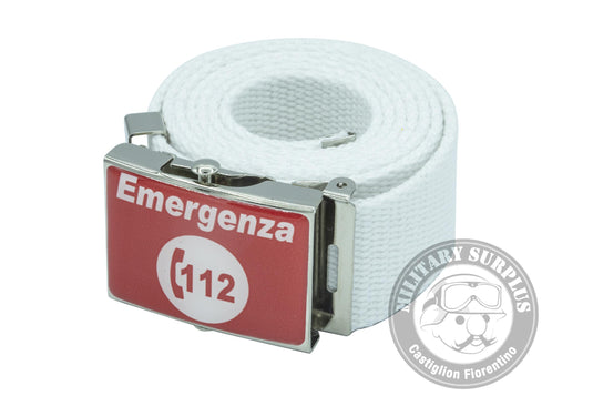 Cintura in canapa 112 Emergenza Sanitaria Bianco<BR/> 